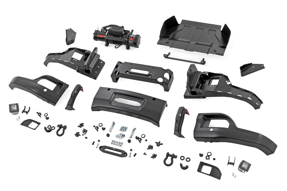 Chevy Silverado 1500 Bumper - Front - Rough Country - FXS - Mosaic Black - '23-'26